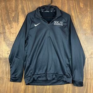 Nike Mens Jacket Black 1/4 Zip DriFit Performance Athletic Lightweight Stretch M